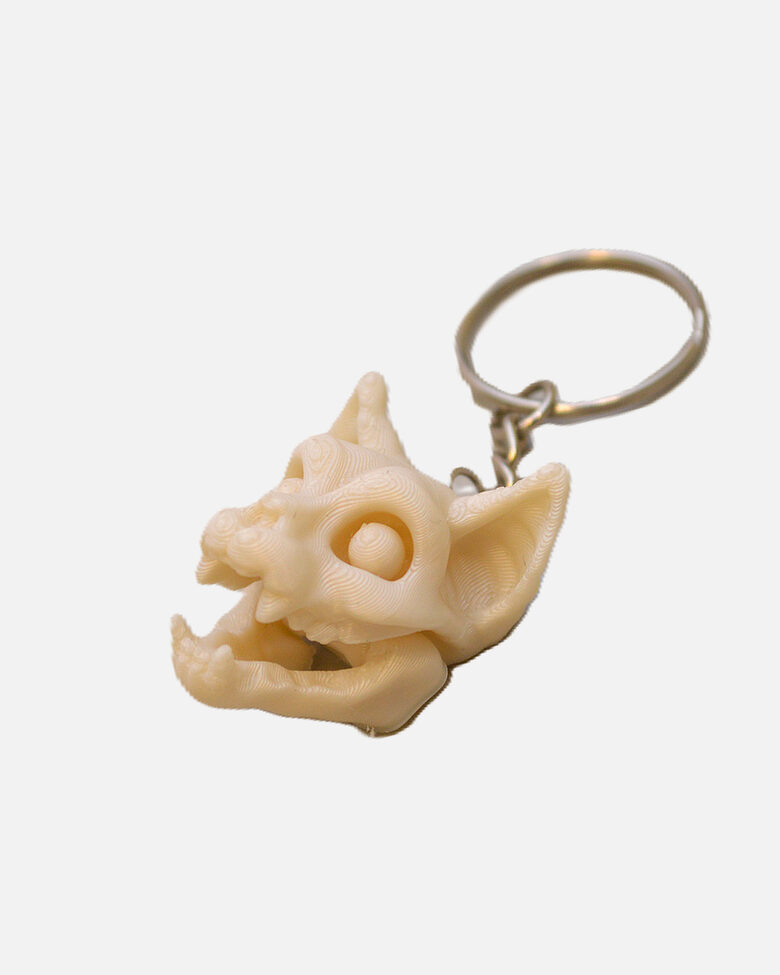 Kaķa skeletgalvas piekariņš